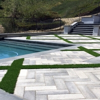 Synthetic Turf Stone Park Illinois Lawn Pavers Back Yard